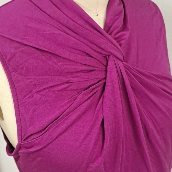 Banana Republic purple Silk Twist front top size Large petite - Picture 4 of 6